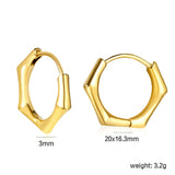 Rhombic pentagonal earrings 3*20*16.3mm steel color/golden color