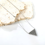 17.8*15.7mm Triangle Steel Bead Pendant Necklace 45+5cm