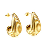 Vertical Drop Oval Earrings 17*30mm