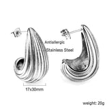 Vertical Drop Oval Earrings 17*30mm