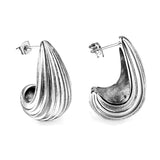 Vertical Drop Oval Earrings 17*30mm