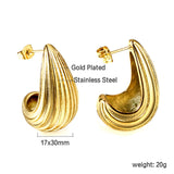 Vertical Drop Oval Earrings 17*30mm