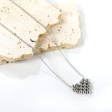 17*14.4mm heart shaped steel bead pendant necklace 45+5cm