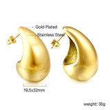 Water Drop Oval Earrings 19.5*32mm