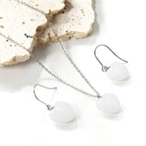 12.6*12.6mm Heart White Natural Stone Set