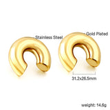 C-shaped stud earrings 31*26.5mm