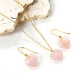 12.6*12.6mm Heart Pink Natural Stone Set