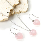 12.6*12.6mm Heart Pink Natural Stone Set