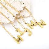 A~Z Bubble Letter Pendant Necklace 45+5cm