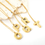 A~Z Bubble Letter Pendant Necklace 45+5cm