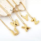 A~Z Bubble Letter Pendant Necklace 45+5cm