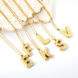 A~Z Bubble Letter Pendant Necklace 45+5cm