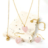 12.6*12.6mm Heart Pink Natural Stone Set