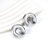 C-shaped stud earrings 31*26.5mm