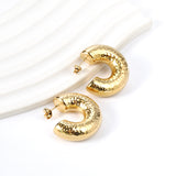 C-shaped bumpy earrings 26*32mm