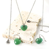 12.6*12.6mm Heart Green Natural Stone Set