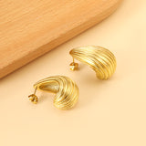 Vertical Drop Oval Earrings 17*30mm