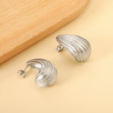 Vertical Drop Oval Earrings 17*30mm