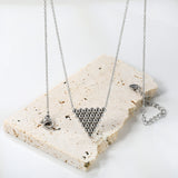 17.8*15.7mm Triangle Steel Bead Pendant Necklace 45+5cm