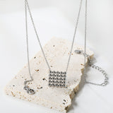 15*15mm square steel bead pendant necklace 45+5cm