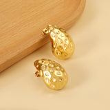 Teardrop Oval Concave Stud Earrings 20*32mm