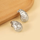 Teardrop Oval Concave Stud Earrings 20*32mm