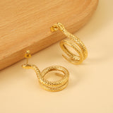 Coil Snake Earrings 7.7*30mm