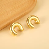 C-shaped stud earrings 31*26.5mm