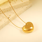 25*19.5mm Heart Hollow Pendant Necklace 44+5cm