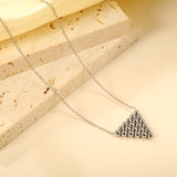 17.8*15.7mm Triangle Steel Bead Pendant Necklace 45+5cm