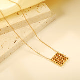 15*15mm square steel bead pendant necklace 45+5cm