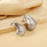 Vertical Drop Oval Earrings 17*30mm