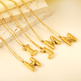 A~Z Bubble Letter Pendant Necklace 45+5cm