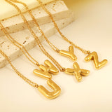 A~Z Bubble Letter Pendant Necklace 45+5cm