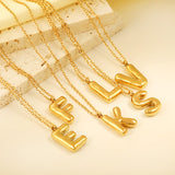 A~Z Bubble Letter Pendant Necklace 45+5cm