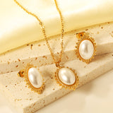 14.8*21mm loose beads edge oval with white pearl set