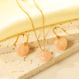 12.6*12.6mm Heart Pink Natural Stone Set