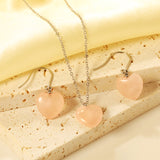 12.6*12.6mm Heart Pink Natural Stone Set