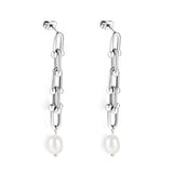 Spring 2024 7*48.5mm Horseshoe Chain with White Pearls 7.6*9.6mm Earrings