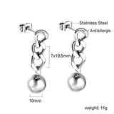 Spring 2024 7*19.5mm with chain with steel beads 10mm earrings