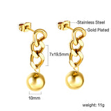 Spring 2024 7*19.5mm with chain with steel beads 10mm earrings