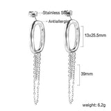 13*25.5mm oval circle with matching chain 39mm earrings