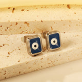 Rectangle with multi-color eyeballs multi-color bottom drop earrings 9*11mm