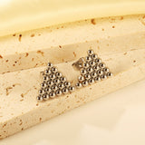 Triangle Steel Bead Earrings 17.8*15.7mm