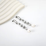 Spring 2024 7*48.5mm Horseshoe Chain with White Pearls 7.6*9.6mm Earrings