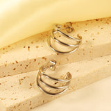 3-Layer C-ring Earrings 2.0*20mm