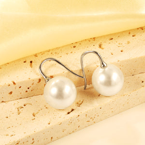 White Pearl Earrings 14mm