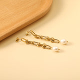 Spring 2024 7*48.5mm Horseshoe Chain with White Pearls 7.6*9.6mm Earrings