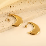 Little Fat Moon Earrings 24.5*26.8mm