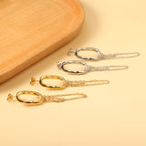 Spring 2024 13*25.5mm Oval Hoops with Matching Chain 39mm Stud Earrings